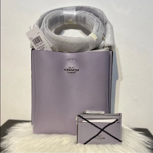 NWT COACH Mollie Bucket Bag 22 in Silver/Mist Authentic - Picture 1 of 10